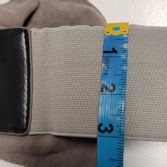 OVERSIZED Buckle Belt Large Ruffle Studded Buckle Grey Cream Womens Vintage Belt - Picture 11 of 16